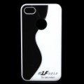 PC voltar caso protetor para iPhone 4 / 4S - preto + branco