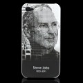 PISEN lembrando Steve Jobs PC voltar caso protetor para iPhone 4 / 4s - branco + preto