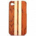 Stripe padrão bambu volta caso protetor para iPhone 4 / 4S - marrom