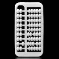Criativo Abacus estilo Silicone volta caso capa para iPhone 4/4S - branco