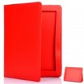 Protetor PU couro Case para o novo iPad - vermelha