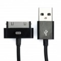 Cabo de dados/carregamento USB para o novo iPad / iPad / iPad 2 - preto (100 cm)