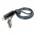 Dexim USB Data & Charging Cable com / azul EL visível para o iPhone / iPad / iPod - preto (70 cm-comprimento)