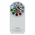 10-em-1 lente de efeitos especiais e filtro torreta ABS preto Case para iPhone 4 / 4S - Silver Grey