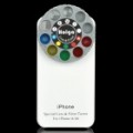 10-em-1 lente de efeitos especiais e filtro torreta ABS preto Case para iPhone 4 / 4S - branco