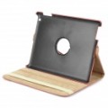 Protetora 360 grau rotação titular PU couro Case para iPad 2 - vermelho