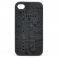 Anaglyph Castelo estilo Silicone caso protetor para iPhone 4 / 4S - Black