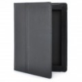 Protetor PU couro Case c / tampa inteligente para iPad 2 / novo iPad - preto