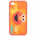 Bonito Elmo padrão PC voltar caso protetor para iPhone 4 / 4S - vermelho + laranja