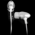Fashion In-Ear fone de ouvido com microfone para iPhone 4 / 3GS - prata + branco (3.5 mm Jack)