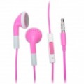 Moda 3,5 milímetros fone de ouvido estéreo com microfone para iPhone/iPad/iPod - Rosa (108 cm)