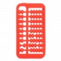 Exclusivo Abacus estilo protetora Case de Silicone para iPhone 4 / 4S - vermelho