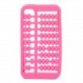 Exclusivo Abacus estilo protetora Case de Silicone para iPhone 4 / 4S - Deep Pink