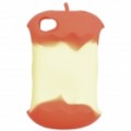 Apple Core estilo Silicone volta caso protetor c / enrolador de cabo para iPhone 4 / 4S - vermelho