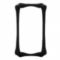 Bone estilo Frame de pára-choques de Silicone protetora para iPhone 4 / 4S - Black