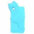 Cute Cat estilo Soft TPU volta Case para iPhone 4 / 4S - Blue