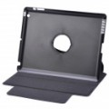 Protetora 360 grau rotação titular couro Case para o novo iPad - preto