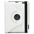 Protetora 360 grau rotação titular couro Case para o novo iPad - branco