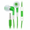 Elegante fone de ouvido auricular c / microfone / controle de Volume para o iPhone 4 / 4S / iPod / iPad - verde