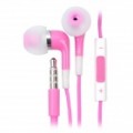 Elegante fone de ouvido auricular c / microfone / controle de Volume para o iPhone 4 / 4S / iPod / iPad - Pink