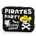 Pirata padrão protetor acolchoado saco interior para iPad 2 / The New iPad - preto