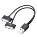 2-em-1 USB Charging Data Cable para Samsung / Apple iPhone / iPad (15 cm)