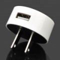 Única ronda em forma de adaptador de energia CA com cabo de dados/carregamento USB para o iPhone 4 (2-Flat-Pin Plug)