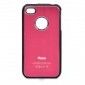Drawbench estilo alumínio liga de volta caso protetor para iPhone 4 / 4S - vermelho
