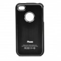Drawbench estilo alumínio liga de volta caso protetor para iPhone 4 / 4S - Black