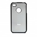 Drawbench estilo alumínio liga de volta caso protetor para iPhone 4 / 4S - prata