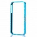 Protetor Bumper quadro com imitação de diamantes para o iPhone 4 / 4S - Blue