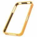 Protetor Bumper quadro com imitação de diamantes para o iPhone 4 / 4S - dourada