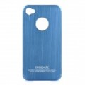 Metal volta caso protetor para iPhone 4 / 4S - Blue