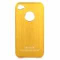 Metal volta caso protetor para iPhone 4 / 4S - dourada