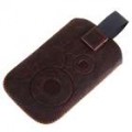 capa protetor de couro com proteção de cinta para iPhone 2G/3G/3GS (marrom/preto)