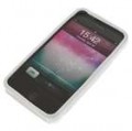 Caso de antiderrapante protetor para iPhone 4 - cristal + branco