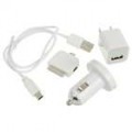 Adaptadores de energia AC/carro 4 em 1 + carregador de cabo de dados USB + Mini/Micro USB adaptador para o iPhone 3G/3GS/4