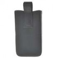 capa protetor PU com cinta de proteção para iPhone 4 - preto