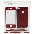 Encantador caso pele cobrir adesivos com caneta para iPhone 4 - Deep Red