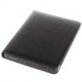 Caso de couro protetora + bateria recarregável 6600mAh para iPad (preto)