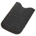 Grãos crocodilo protetora PU Case para o iPhone 3 G/3GS/4 - preto
