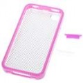 Protetora Crystal Case com dados Anti-Dust Kits para iPhone 4 (rosa)