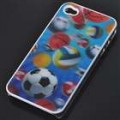 Plástico volta caso protetor com gráfico 3D para iPhone 4 - bolas desportivo