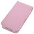 capa protetor PU com clipe de volta para o iPhone 4 (rosa)