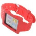 Wrist Watch estilo protetora silicone com banda para iPod Nano 6 (vermelho)