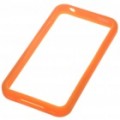 Elegante caixa protectora do ABS pára-choques com pano de Lavagem A & protetor de tela para iPhone 4 - laranja