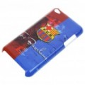 Volta caixa protectora com FC Barcelona logotipo + protetor de tela + pano de Lavagem A para iPod Touch 4