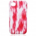 capa protetor volta + protetor de tela + pano de Lavagem A para iPhone 4 - vermelho + branco