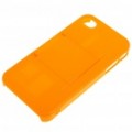 Caso de armadura protectora ABS traseiro c / protetor de LCD + pano de Lavagem A + mais para iPhone 4 - laranja