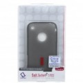 Borracha Gel Silicone Backside Case com protetor de tela + bolsa + suporte para iPhone 3G/3GS (preto)